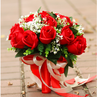 19朵红玫瑰手捧花